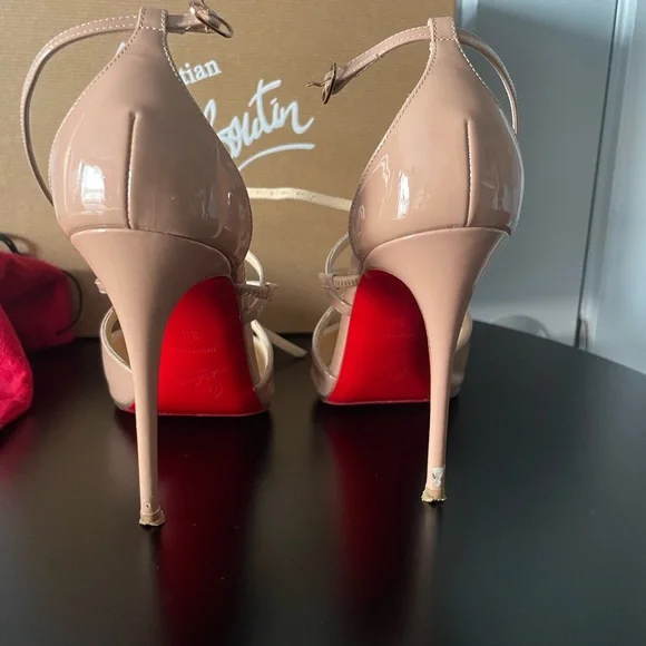 Christian Louboutin Crossfilketa Nude Heels - Picture 4 of 4
